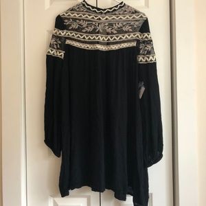 Embroidered Free People Keyhole Dress